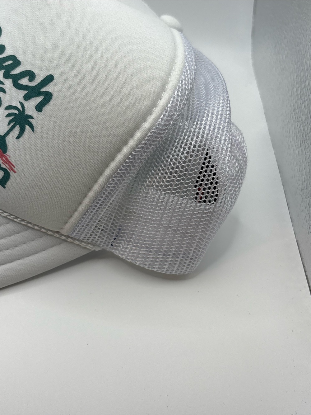 Vintage 80s Beach Trucker Hat Nat A Beach Funny Snapback White - Picture 3 of 5